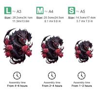Rompecabezas De Madera Misterioso Dragón Negro Caja De Regalo Exquisita Para El Día De San Valentín Forma Irregular De Animal Regalo Para Adultos Alivio Del Estrés - details 6