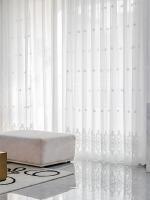 Cortina De Tela De Juego De Cama 1PC Lujo Bordado Floral Francés Para Dormitorio Y Sala De Estar Material De Algodón 100% - details 1