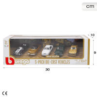 Burago - Set 5 coches de colección, escala 1/64, fabricados con cuerpo de metal, vehículos clásicos, colección de coches en miniatura, coche coleccionista, regalos niños, a partir de 3 años - details 6