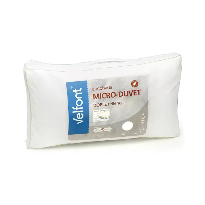 Almohada Micro Duvet  Almohada con doble relleno: plumón y microfibra. Doble funda algodón 100% down proof - 1