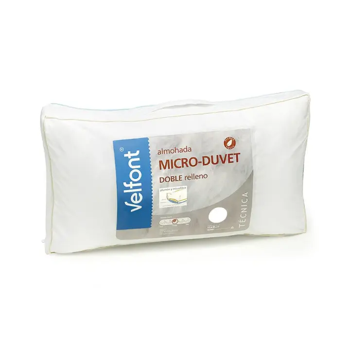 Almohada Micro Duvet  Almohada con doble relleno: plumón y microfibra. Doble funda algodón 100% down proof - 1