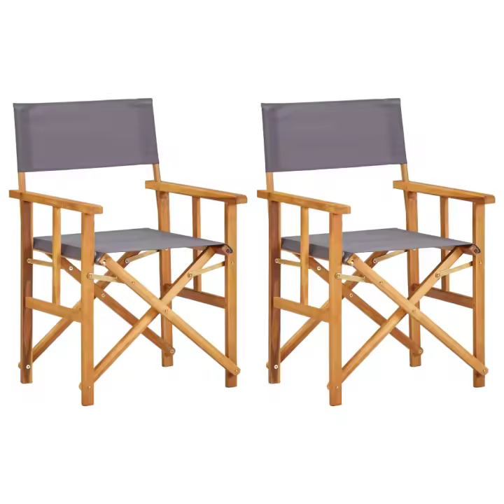 vidaXL Sillas de director 2 uds madera maciza de acacia - 1