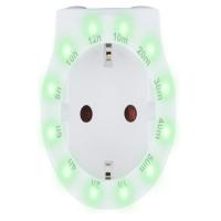 Enchufe Temporizador SCHWAIGER de cuenta atrás interruptor horario intermedio toma de corriente temporizador diurno 12 ajustes horarios interruptor reloj analógico 2 botones blanco - details 5