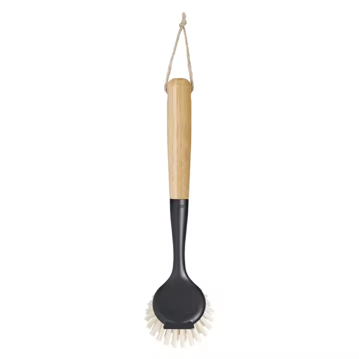 Vigar - Cepillo Lavaplatos Vintage Bamboo Redondo Black - Mango De Bambú Resistente Al Agua - Cerdas De Alta Calidad Para Una Limpieza Eficaz - Diseño Vintage Y Elegante - Ideal Para Lavar Platos Y Utensilios De Cocina - Cuida El Medio Ambiente - 1
