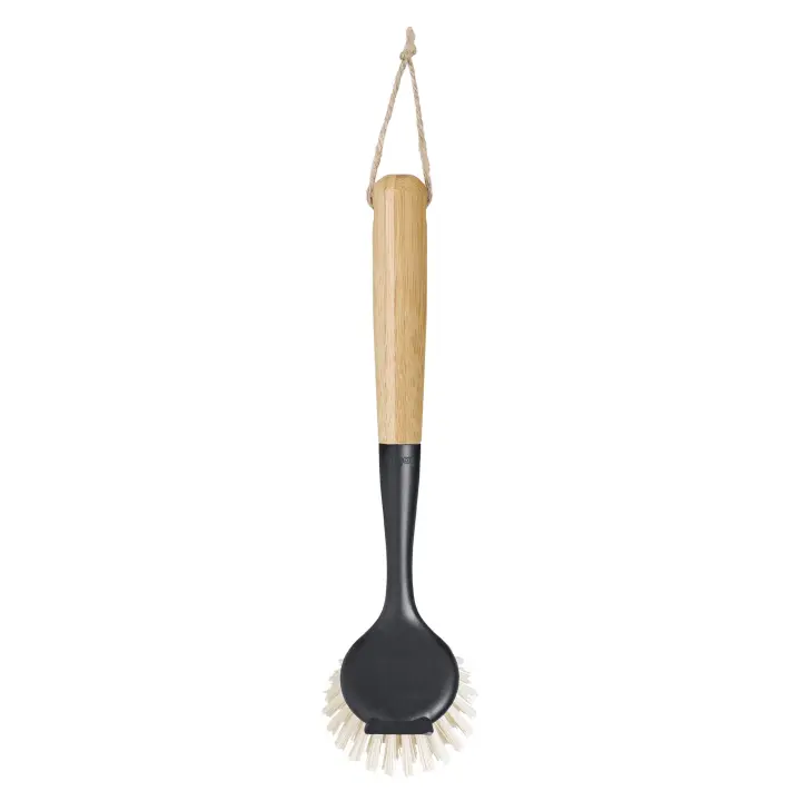 Vigar - Cepillo Lavaplatos Vintage Bamboo Redondo Black - Mango De Bambú Resistente Al Agua - Cerdas De Alta Calidad Para Una Limpieza Eficaz - Diseño Vintage Y Elegante - Ideal Para Lavar Platos Y Utensilios De Cocina - Cuida El Medio Ambiente - 1