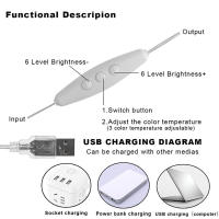 Espejo De Maquillaje Con Luces LED Bombilla USB Cargable Iluminación Dimmable Para Baño Mesa De Vestir Luz De Vanidad - details 3