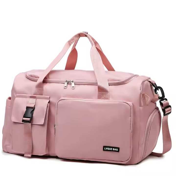 Bolsa De Deporte Para Mujer Bolsa De Mano Seca Y Húmeda Viaje Fitness Exterior Bolsa De Hombro Cruzada Weekender Duffel Nylon Negro Rosa Gris Morado Azul Verde - 1