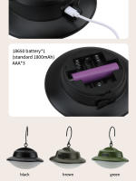 Lámpara De Camping Recargable 3 Modos Con Batería 18650 Retro Portátil Para Emergencias Al Aire Libre Y Iluminación De Tienda De Camping Con Gancho - details 8