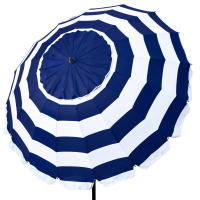 Aktive - Sombrilla playa antiviento 220 cm o 240 cm, Max Air, marinera, superresistente, poliéster con protección UV50 y revestimiento plateado, 16 varillas fibra de vidrio, mástil aluminio inclinable Ø29/32 mm, incluye funda, con ventilación superior - details 1