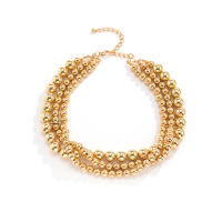 Collar Gargantúa Vintage De Plástico Grande Para Mujer IngeSight.Z Collar De Correa Gruesa De Tres Capas Joyería Chunky - details 17