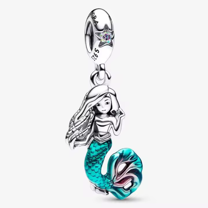 Pandora Charm de Colgante en Plata de Ley Charm Colgante Ariel de La Sirenita de Disney，Incluye Caja Original - 1