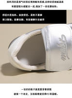 Zapatos De Entrenamiento Morales Nuevos En Plata Tenis Deportivos Casuales Con Punta Redonda Y Tirantes Delgados Para Mujer Cuero Vara Flats Chaussure Femme - details 1