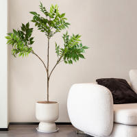 Planta Artificial De Fico Grande 76-140cm Falsa Banyan Con Hojas Verdes Decorativa Para Jardín Oficina Y Hogar Material Plástico - details 4