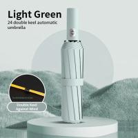 Paraguas Automático Grande 24 Huesos Resistente Al Viento Y UV Plegable En 3 Ribos Doble Para Viajes Para Hombres Y Mujeres Con Protección UVF Regalo - details 25
