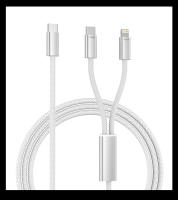 Cable De Carga Rápida 2 En 1 PD 60W USB C a Tipo C Y Lightning Para iPhone15 16 Samsung QC 3.0 Cargador De Móvil Con Corriente Máxima De 5A - details 13