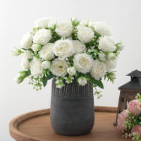 1pc Artificial Flor De Paeonia En Tela De Seda Para Decoración Falsa Flor Bouquet De Plástico Para Casamiento Fiesta En Casa - details 4