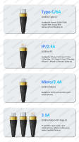 Cable USB C 3 En 1 PD 6A 100W QC3.0 Carga Rápida Para iPhone 14 13 12 Samsung Xiaomi Cable De Carga Micro USB Tipo C - details 6