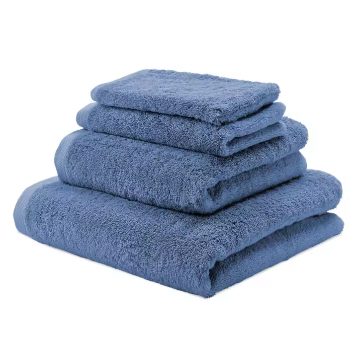 Juego de toallas azul 100% algodón orgánico de 700 gramos GO-GO. Máxima absorción y extra suave. - 1