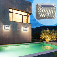 Lámpara De Pared Solar Con Sensor De Movimiento 90 LEDs Luz De Calle Para Jardín Exterior Iluminación Decorativa Para El Hogar Protección IP65 Fuente De Energía Solar ABS Moderno - details 0