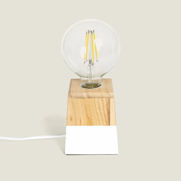 Ledkia Lámpara de Mesa de Madera Lakara Natural - 1
