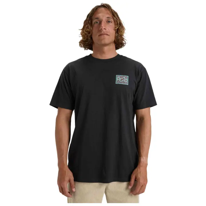 Camiseta de Manga Corta BILLABONG Crayon Wave para hombre en color negro - 1