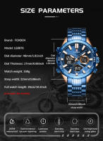 Reloj Deportivo De Lujo FOXBOX Para Hombres Cuarzo Acero Inoxidable Impermeable Dual Display Relogio Masculino Con Pantalla LED Y Luz Nocturna - details 7