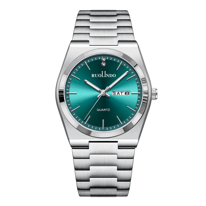 Reloj De Lujo Para Hombre Elegante Con Fecha Y Semana Resistente Al Agua Y Luz Luminosa Reloj De Cuarzo De Acero Inoxidable Deportivo Para Hombres Reloj 2025 Nuevo - 1