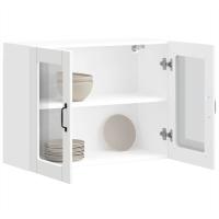 vidaXL Armario pared cocina puerta cristal Lucca blanca alto brillo en color Blanco brillante/Marrón roble/Blanco y más | almacenamiento funcional diseño moderno para baño dormitorio sala - details 2