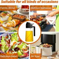Botella De Aceite Edible Con Atomizador Para Cocina 2 En 1 Sprayer De Aceite De Oliva Para BBQ Asado Picnic Herramienta De Uso Doméstico Material Plástico - details 6