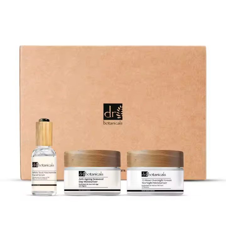 Dr Botanicals Sérum de luz avanzada, hidratante nocturno de té verde de 12 horas y crema hidratante de algas marinas - 1