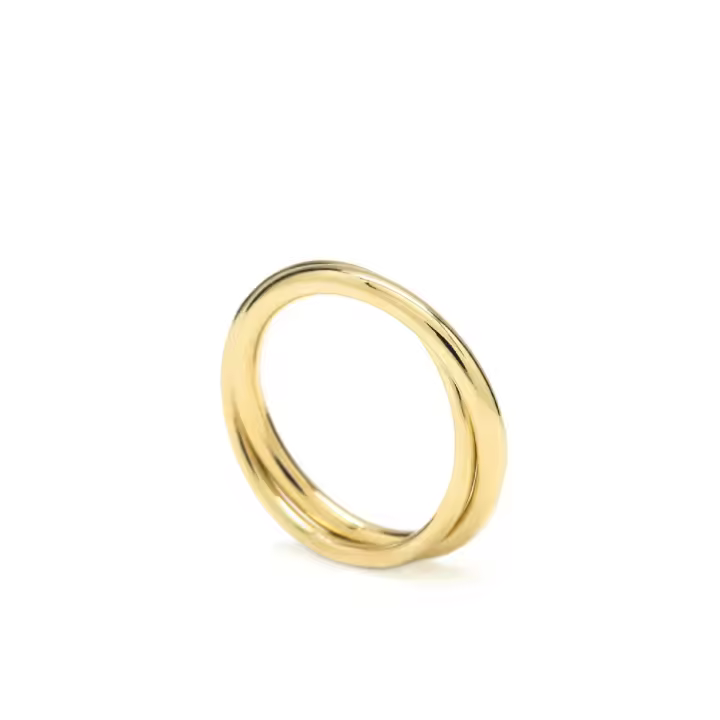Anillo Lineargent Diseño Elegante Entrelazado Plata Chapada - 1