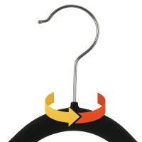 Ruhhy, Set de 20 Perchas de Terciopelo Negro con Gancho Giratorio 360° | Antideslizantes, Delgadas y Resistentes | Ideal para Ropa de Mujer y Hombre | Con Muescas para Tirantes | Diseño Ahorra Espacio - details 1