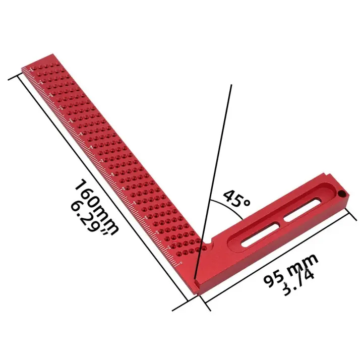 Regla De Calibración Cruzada De 6.3 Pulgadas Para Carpintería Precision Regla De Marcado Y Medición De Aluminio Herramienta De Altura - 1