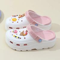 Sandalias De Verano Para Niñas Con Tacón Y Suela Gruesa Zapatillas De Hogar Y Jardín Transpirables Para Playa Zapatos Huecos - details 2