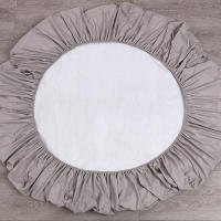 Sábana Fitted De Algodón 100% Con Banda Elástica Para Cama King Queen Double Single Tamaño 160/180/200/220X200 Protección Del Suelo - details 13