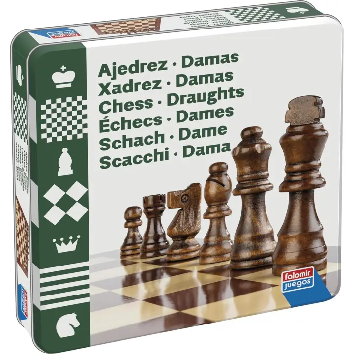 Falomir - Ajedrez | El Arte de la Guerra en 64 Casillas | Caja de Lata | Juegos de Mesa Clásicos | para 2 Jugadores (Edad 6+) - 1