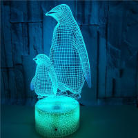 Lámpara De Noche Penguin 3D Para Niños Con 16 Colores Cambiantes Decoración Para Dormitorio Ilusión Animal Regalo De Cumpleaños Para Niño Y Niña - details 15