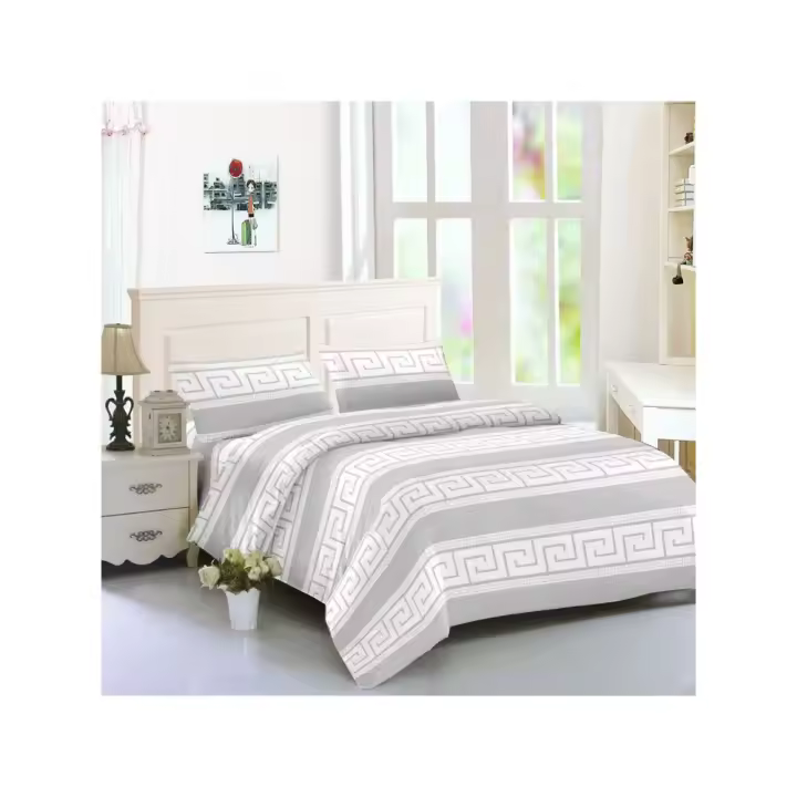 Juego de Sábana 4 piezas diseño unisex estampado geométrico, plumas, hojas y floral para camas de 135 cm y 150 cm - 1