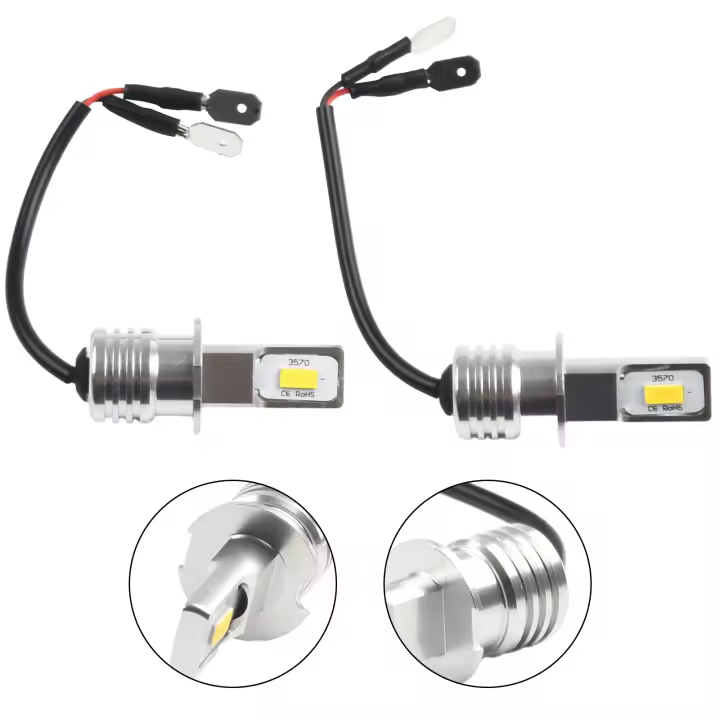 Kit De Conversión De Faros Antiniebla LED H3 2 Piezas Luz Amarilla Super Brillante 3000K 80W Vida Útil De 50000H 2000LM Para Automóvil - 1