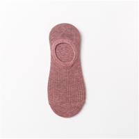 Calcetines Cortos Transpirables Para Mujer Color Sólido Con Banda Estampada Japonesa Y Antideslizante De Silicona Calcetines Invisibles De Algodón - details 10
