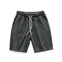 Pantalones Cortos Casuales De Corduroy Para Hombre Verano Color Sólido Con Cordones Cintura Media Tipo Suelto - details 3