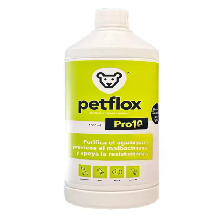 Petflox Pro10  1 litro (Purifiza e higieniza el agua de Perros, aves, reptiles y peces) - 1