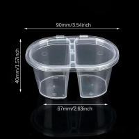 10PCS Copas De Salsa Desechables De Plástico 50/100ml Caja De Alimentos Tapa De Pintura Paleta Reutilizable Para Cocina Condimentos - details 8