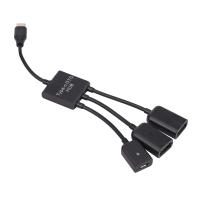 USB 3,1 Tipo C Macho a 2 Dual USB A 2,0 Hembras + Micro-USB 3 en 1 HUB OTG - details 1