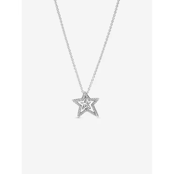 Pandora - Collar con Estrella asimétrica pavé - Plata de Legislación - 1