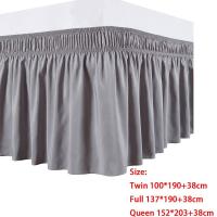 Envolvente De Cama Elástico Ruffles Seda 100% Color Sólido Resistente Al Desvanecimiento Tamaño Twin Full Queen King - details 1