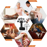 Entrenador De Agarre Para Dedos Con 6 Niveles De Resistencia Ejercitador De Mano Y Muñeca Herramienta De Relajación Muscular Unisex - details 4