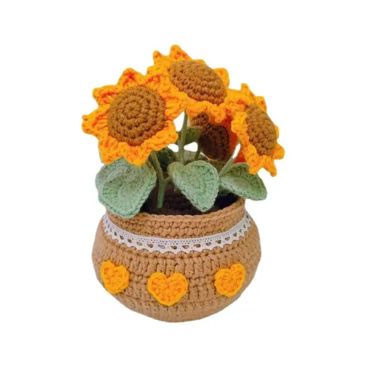 Kit De Inicio Para Crochet De Tulipanes Hechos a Mano DIY Para Adultos Y Niños Con Plantas En Macetas Herramienta Textil Para Mujeres - 1