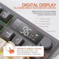 Teclado De Juego Inalámbrico FreeWolf M96 Con Pantalla Modo Dual Bluetooth Multidevice Ergonómico Para Desktop Laptop Tablet - details 0