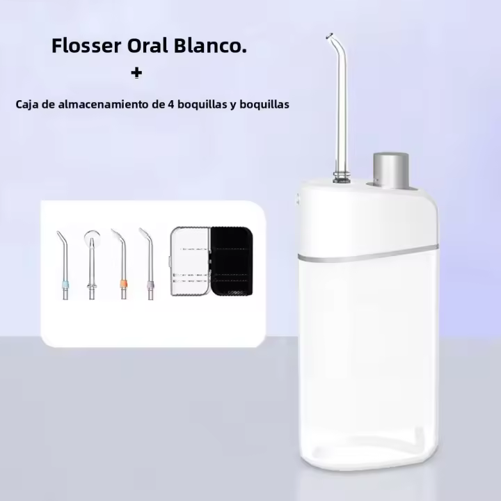 Mini Portátil Aparato De Higiene Oral Recargable Limpiador De Encías Y Dientes Con 4 Boquillas Para Viaje Flusor Dental - 1